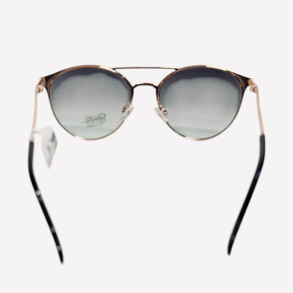 Jessica Simpson Women's J5564 Retro Metal Round Sunglasses Black/Gold Lenses - Picture 12 of 15